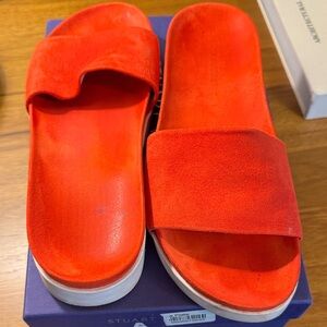 Stuart Weitzman Red Slide Sandals